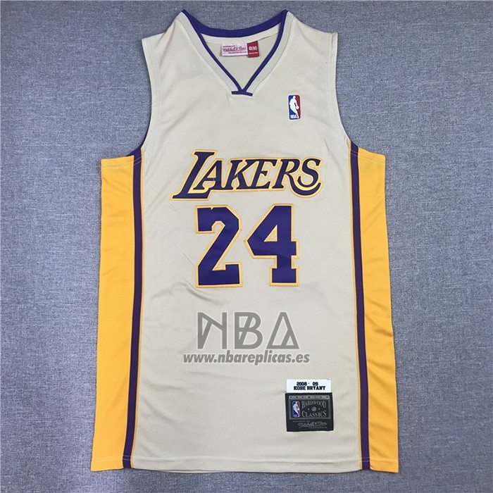 Camiseta Los Angeles Lakers Kobe Bryant NO 24 Hardwood Classics 2008-2009 Blanco